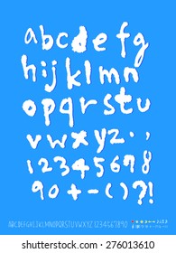 alphabet and numbers / Handwritten alphabet - vector