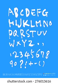 alphabet and numbers / Handwritten alphabet - vector