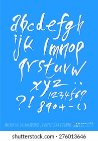 alphabet and numbers / Handwritten alphabet - vector