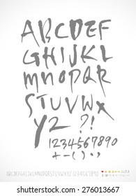 alphabet and numbers / Handwritten alphabet - vector