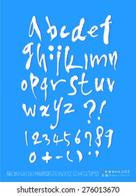 alphabet and numbers / Handwritten alphabet - vector