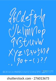 alphabet and numbers / Handwritten alphabet - vector
