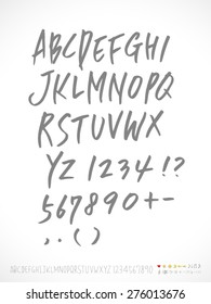 alphabet and numbers / Handwritten alphabet - vector