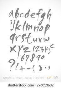 alphabet and numbers / Handwritten alphabet - vector