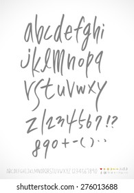 alphabet and numbers / Handwritten alphabet - vector