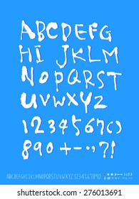 alphabet and numbers / Handwritten alphabet - vector