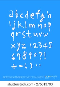 alphabet and numbers / Handwritten alphabet - vector