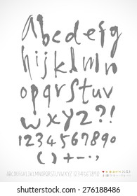 alphabet and numbers / Handwritten alphabet - vector