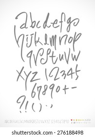 alphabet and numbers / Handwritten alphabet - vector