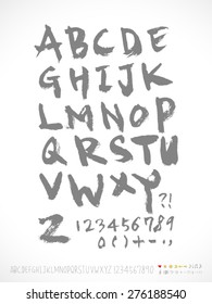 alphabet and numbers / Handwritten alphabet - vector