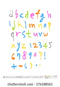 alphabet and numbers / Handwritten alphabet - vector