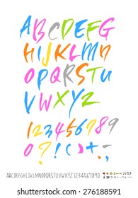 alphabet and numbers / Handwritten alphabet - vector