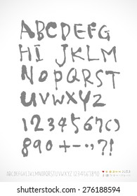 alphabet and numbers / Handwritten alphabet - vector