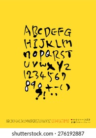 alphabet and numbers / Handwritten alphabet - vector