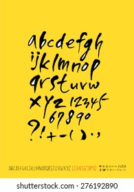 alphabet and numbers / Handwritten alphabet - vector