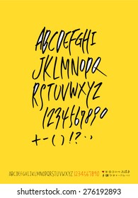 alphabet and numbers / Handwritten alphabet - vector