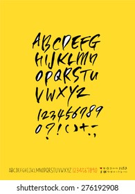 alphabet and numbers / Handwritten alphabet - vector