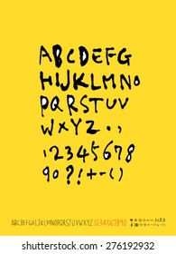 alphabet and numbers / Handwritten alphabet - vector