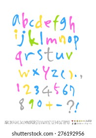 alphabet and numbers / Handwritten alphabet - vector
