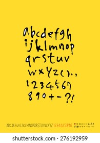 alphabet and numbers / Handwritten alphabet - vector