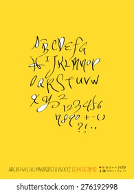 alphabet and numbers / Handwritten alphabet - vector