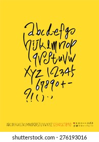 alphabet and numbers / Handwritten alphabet - vector