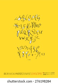 alphabet and numbers / Handwritten alphabet - vector