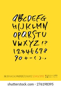 alphabet and numbers / Handwritten alphabet - vector