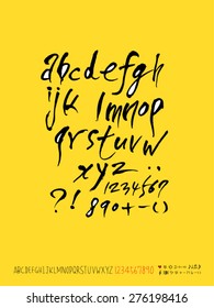 alphabet and numbers / Handwritten alphabet - vector