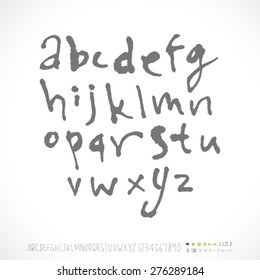 alphabet and numbers / Handwritten alphabet - vector