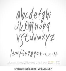 alphabet and numbers / Handwritten alphabet - vector