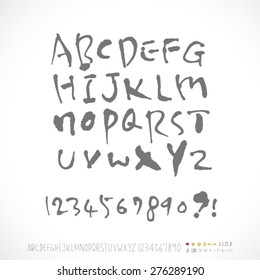 alphabet and numbers / Handwritten alphabet - vector