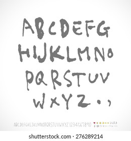 alphabet and numbers / Handwritten alphabet - vector