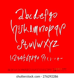 alphabet and numbers / Handwritten alphabet - vector