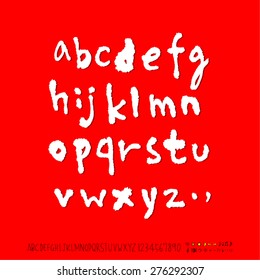 alphabet and numbers / Handwritten alphabet - vector