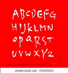 alphabet and numbers / Handwritten alphabet - vector