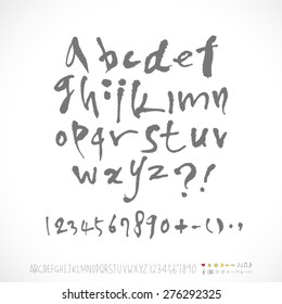alphabet and numbers / Handwritten alphabet - vector