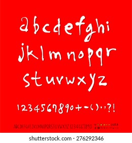alphabet and numbers / Handwritten alphabet - vector