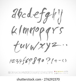 alphabet and numbers / Handwritten alphabet - vector
