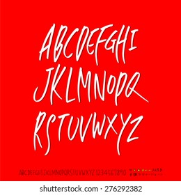 alphabet and numbers / Handwritten alphabet - vector