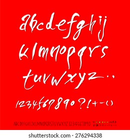 alphabet and numbers / Handwritten alphabet - vector