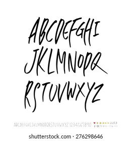 alphabet and numbers / Handwritten alphabet - vector