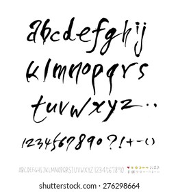 alphabet and numbers / Handwritten alphabet - vector