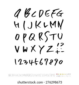 alphabet and numbers / Handwritten alphabet - vector