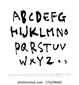 alphabet and numbers / Handwritten alphabet - vector