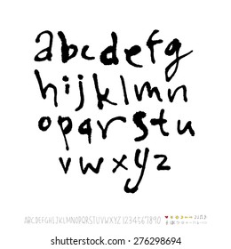 alphabet and numbers / Handwritten alphabet - vector