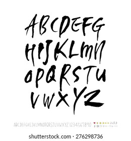 alphabet and numbers / Handwritten alphabet - vector