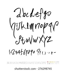 alphabet and numbers / Handwritten alphabet - vector