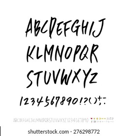 alphabet and numbers / Handwritten alphabet - vector