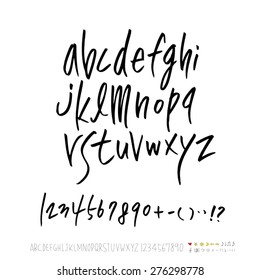 alphabet and numbers / Handwritten alphabet - vector